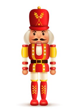 Noel fındıkkıran bebeği. Antik geleneksel oyuncak bebek..