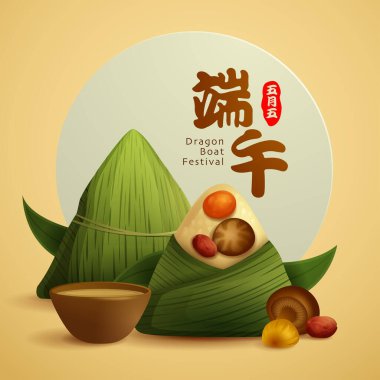 Ejderha Teknesi Festivali pirinç köftesi ve tarifi sade arka planda. Çeviri - Ejder Gemisi Festivali, 5 Mayıs Ay takvimi.