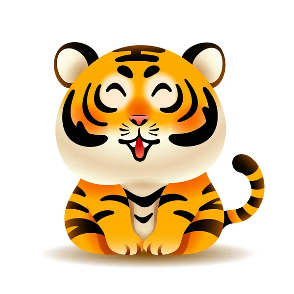 Roztomilý Malý Tygr Izolované — Stockový vektor