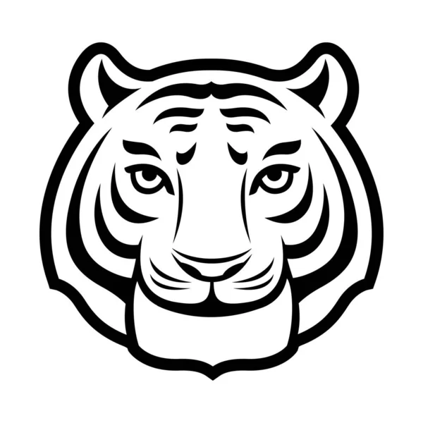 Tiger Huvud Ansikte Symbol Ikon Isolerad — Stock vektor