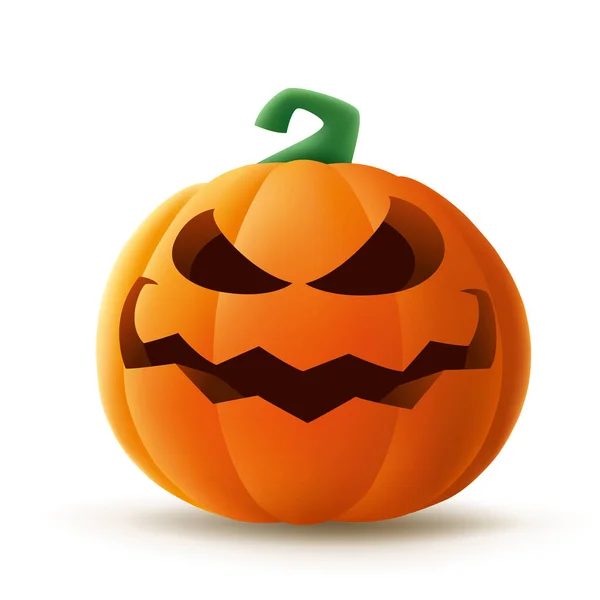 Jack Lantern Halloween Pumpa Med Roliga Ansiktsuttryck Isolerad — Stock vektor