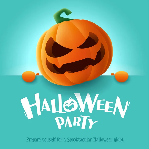 Halloween Party Ilustrace Roztomilé Jack Lucerna Oranžová Dýně Charakter Velkým — Stockový vektor