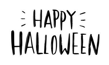 Mutlu Cadılar Bayramı. Sevimli ve eğlenceli el yazısı..