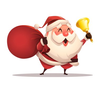 Çuval dolusu hediye ve çanlı Noel Baba