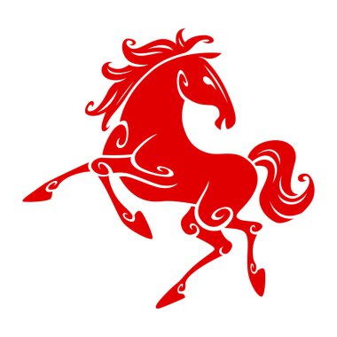 Çin Geleneksel Kağıt Kesimi Sanat Şablonu At Sembolü