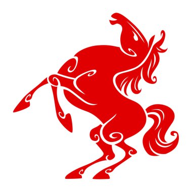 Çin Geleneksel Kağıt Kesimi Sanat Şablonu At Sembolü