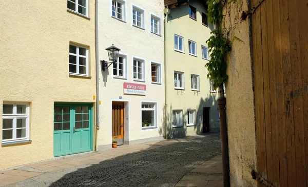 Historyczna Baśniowa Ulica Miejscowości Fussen Niemczech Podczas Zamknięcia Powodu Koronawirusu — Zdjęcie stockowe