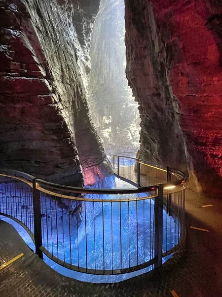 Cachoeiras Coloridas Cascate Del Varone Riva Del Garda Itália — Fotografia de Stock