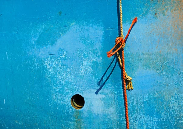 Barco de pesca de casco de corda — Fotografia de Stock