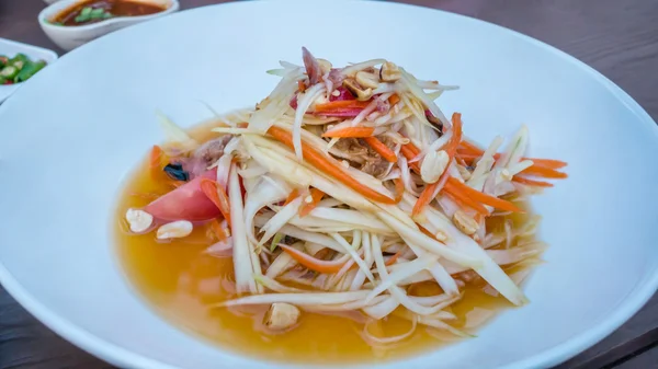 Thaise spicy papaja salade — Stockfoto