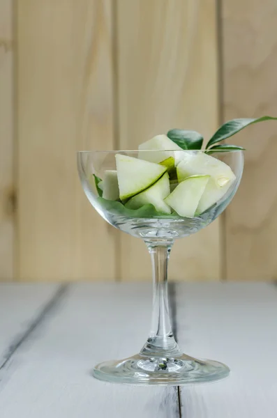 One and a half green pears — Stock Photo, Image