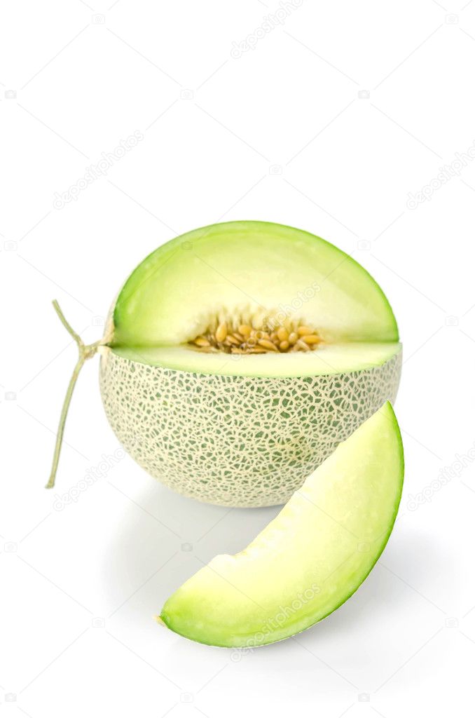 green melon on white 