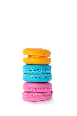 beyaz üzerine macaroons 