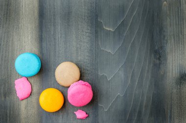 renkli macaroons Üstten Görünüm