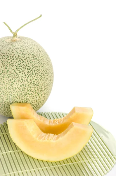 Cantaloupe-Melone geschnitten — Stockfoto