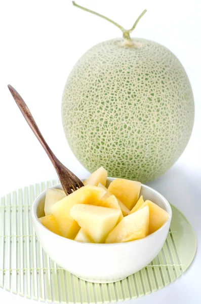 Cut cantaloupe melon — Stock Photo, Image