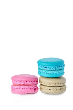 beyaz üzerine macaroons 
