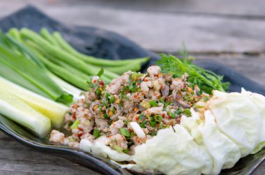 Baharatlı kıyılmış domuz