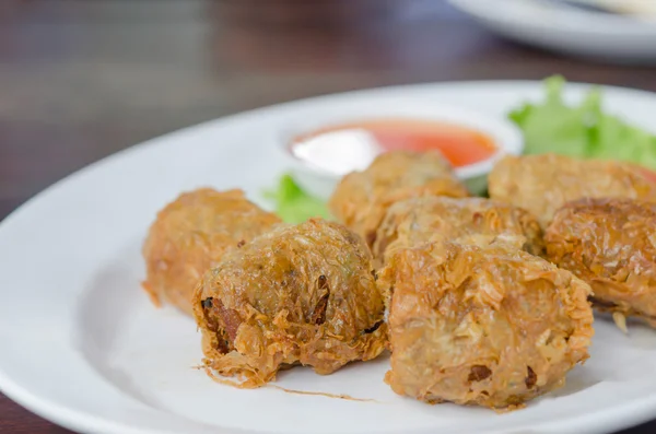 Roti gulung daging kepiting — Stok Foto