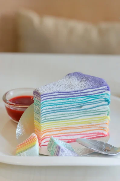 Rainbow crepe cake — Stock Fotó