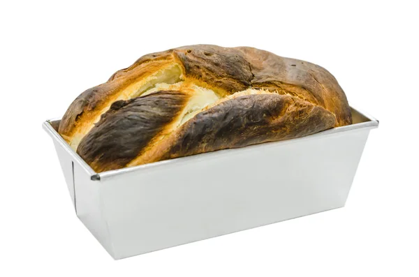 Vers brood in een bakvorm — Stockfoto