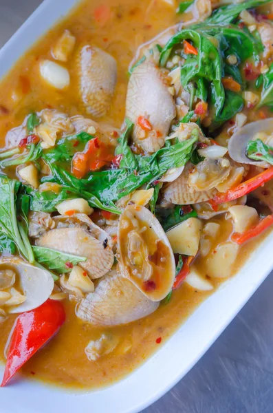 Stir fried clams — Stock Photo, Image