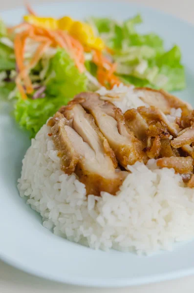 Fried Chicken with rice — Stock Photo, Image