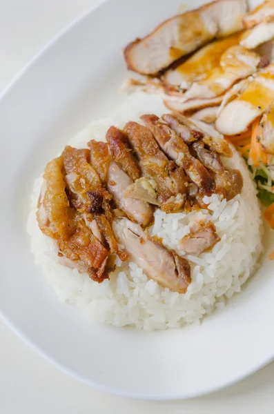 Fried Chicken with rice — Stock Photo, Image