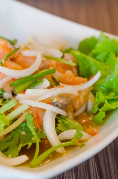 Spicy salmon salad — Stock Photo, Image