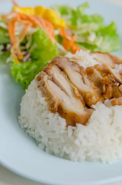 Fried Chicken with rice — Stock Photo, Image