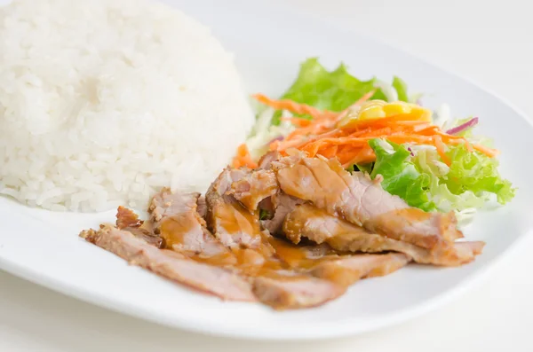 Daging babi dan beras — Stok Foto