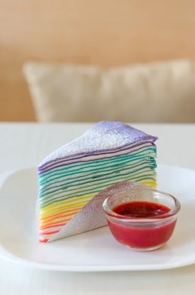 Rainbow crepe cake — Stock Fotó