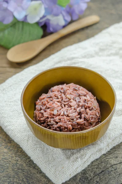 Cooked rice of Riceberry — Stock Photo, Image