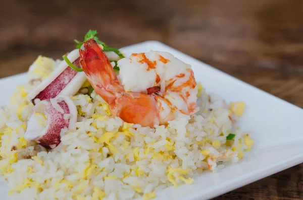 Seafood fried rice — Stock Photo, Image