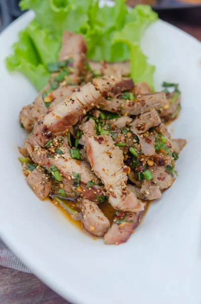 Grilled Pork Spicy Salad — Stock Photo, Image