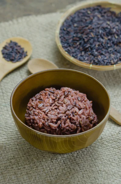 Cooked rice of Riceberry — Stock Photo, Image