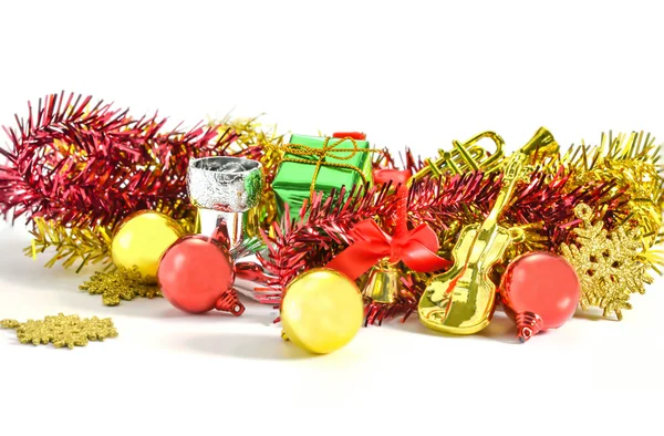 Christmas decorations on white — Stock Photo, Image