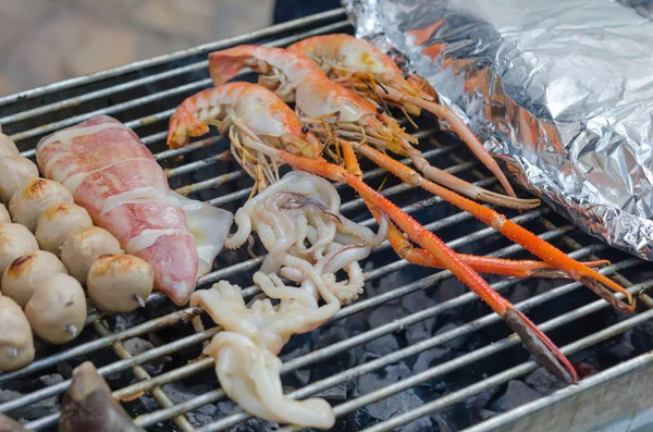 Közelről seafood grill — Stock Fotó