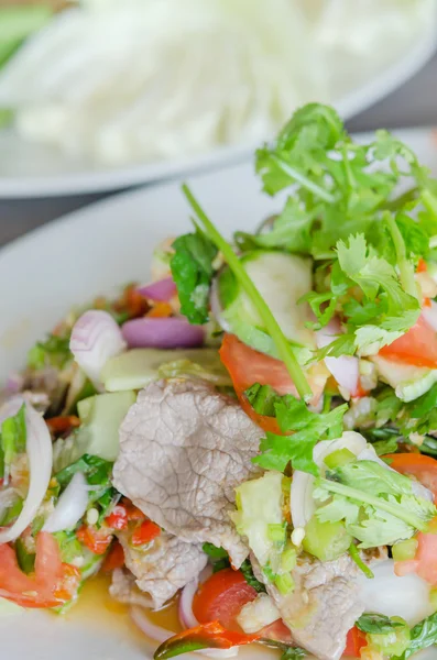Spicy beef salad — Stock Photo, Image