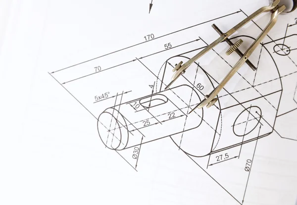 Технический чертежный компас Лицензионные Стоковые Изображения