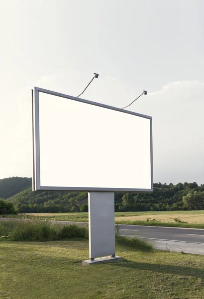 Cartellone bianco per pubblicità — Foto Stock