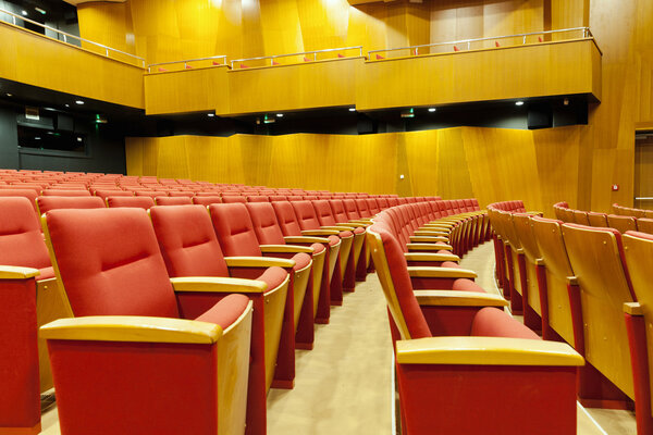 red chairs in cinema room 
