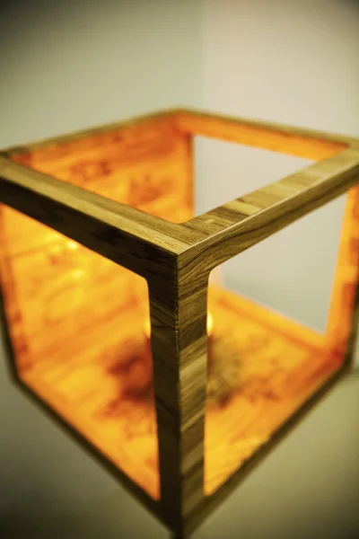 Fából készült lámpa közelről — Stock Fotó