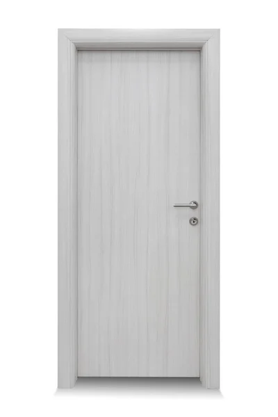 Передні Дерев Яні Двері Ізольовані Білому — стокове фото