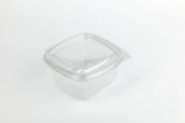 Πλαστικό Διαφανές Δοχείο Για Τρόφιμα Απομονωμένο — Φωτογραφία Αρχείου