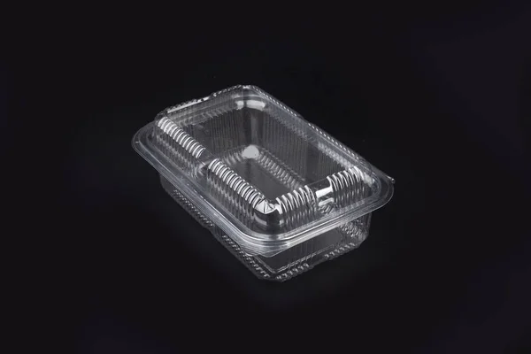 Transparante Plastic Houder Voor Levensmiddelen Geïsoleerd — Stockfoto