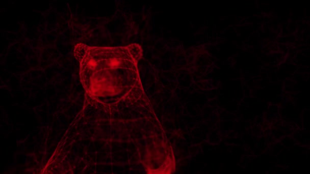 Björnmarknaden eller börskrasch. Röd wallstreet björn animation med kopia utrymme — Stockvideo