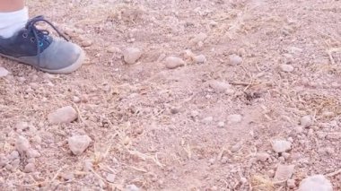 Yürümeye yeni başlayan ayaklara yakın, tozu dumana katıyor. Yavaş çekim