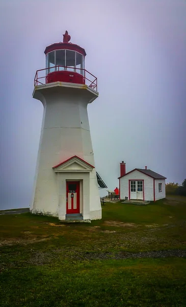 Quebec Canadá Setembro 2019 Vista Farol Cap Gasp Dia Nublado — Fotografia de Stock