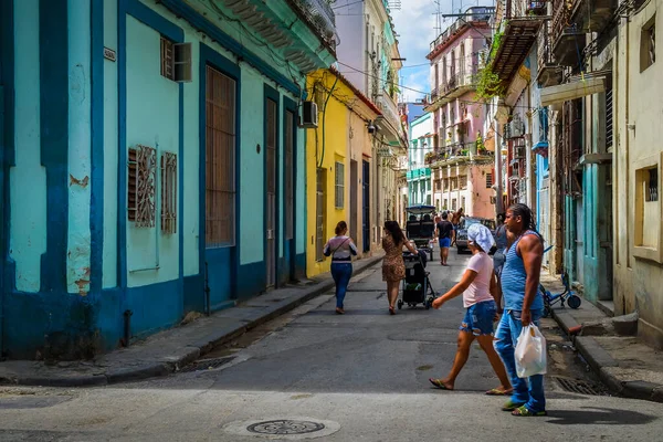 Hawana Kuba Lipiec 2019 Scena Miejska Calle Habana Ulica Najstarszej — Zdjęcie stockowe